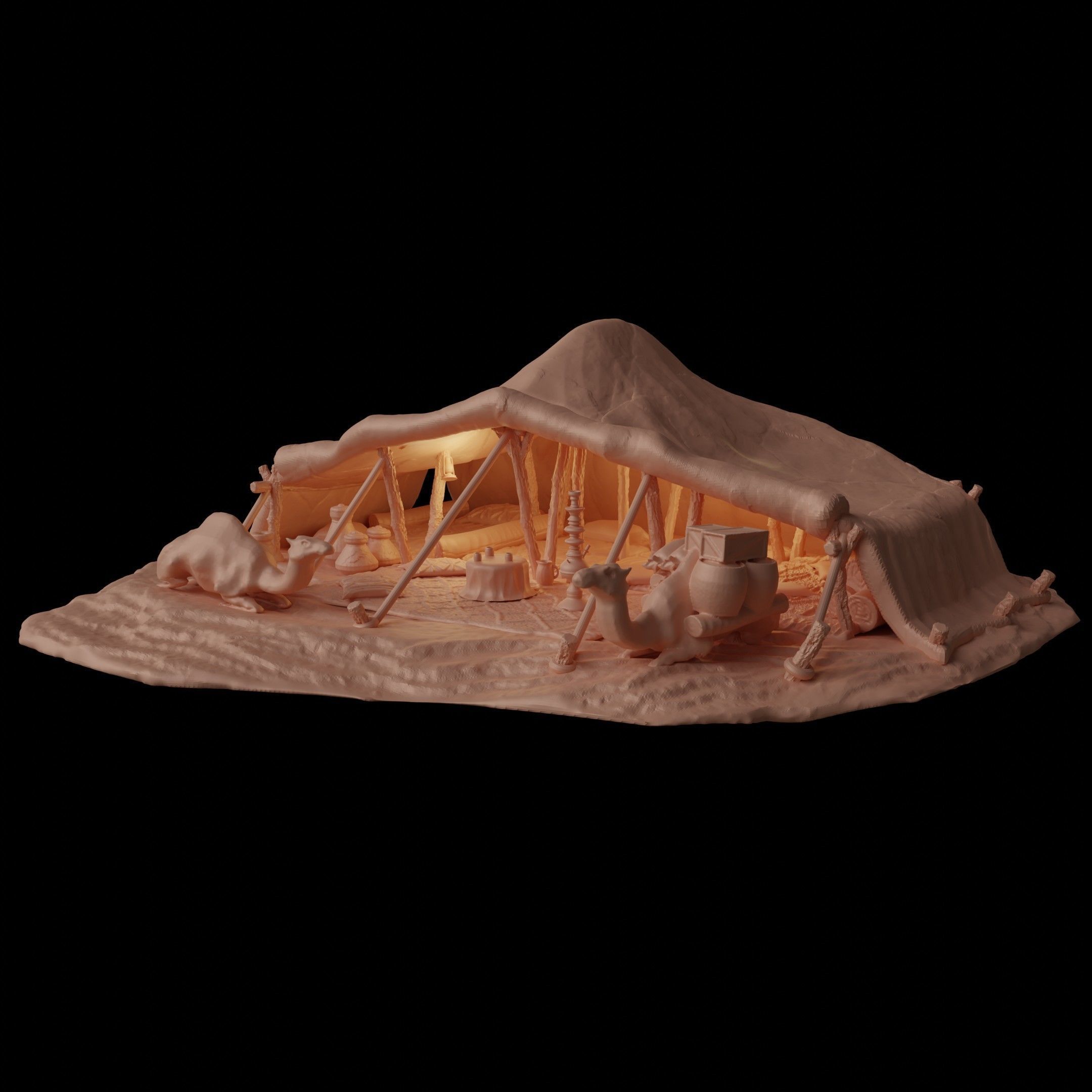 Desert Campsite Tabletop Terrain 28 MM 3D print model_8