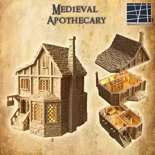 Medieval Apothecary Tabletop Terrain 28 MM