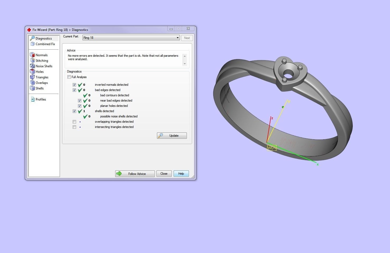 Heart ring with diamond 3D print model_4