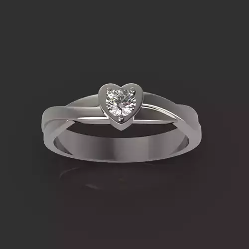 Heart ring with diamond