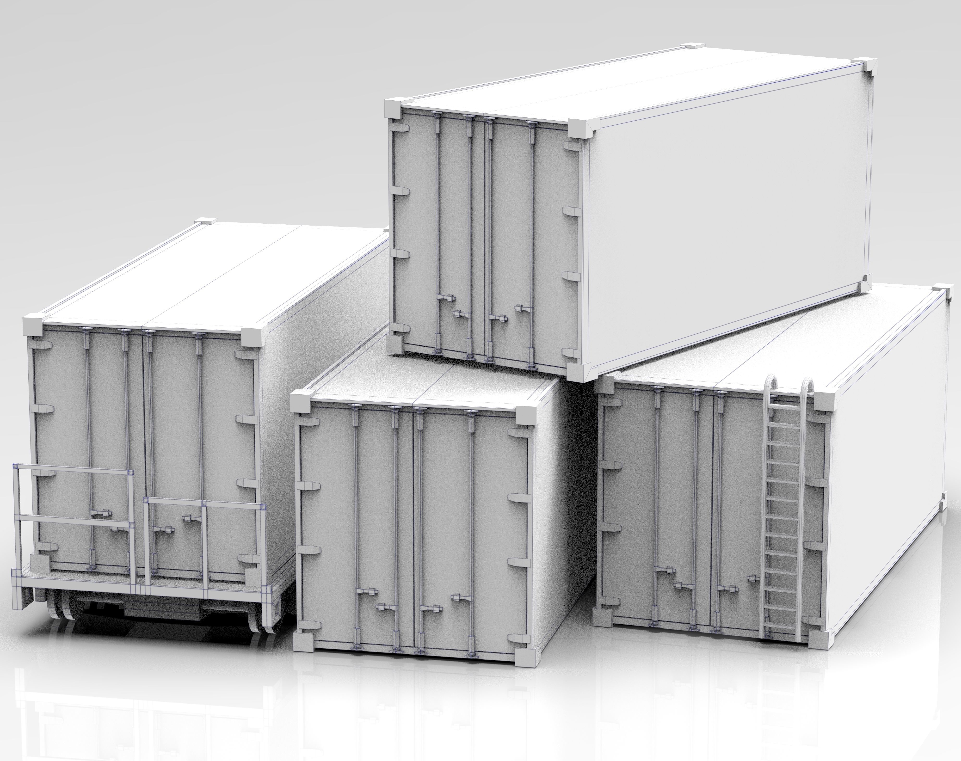 WellCar Container Stair  Low-poly 3D model_3