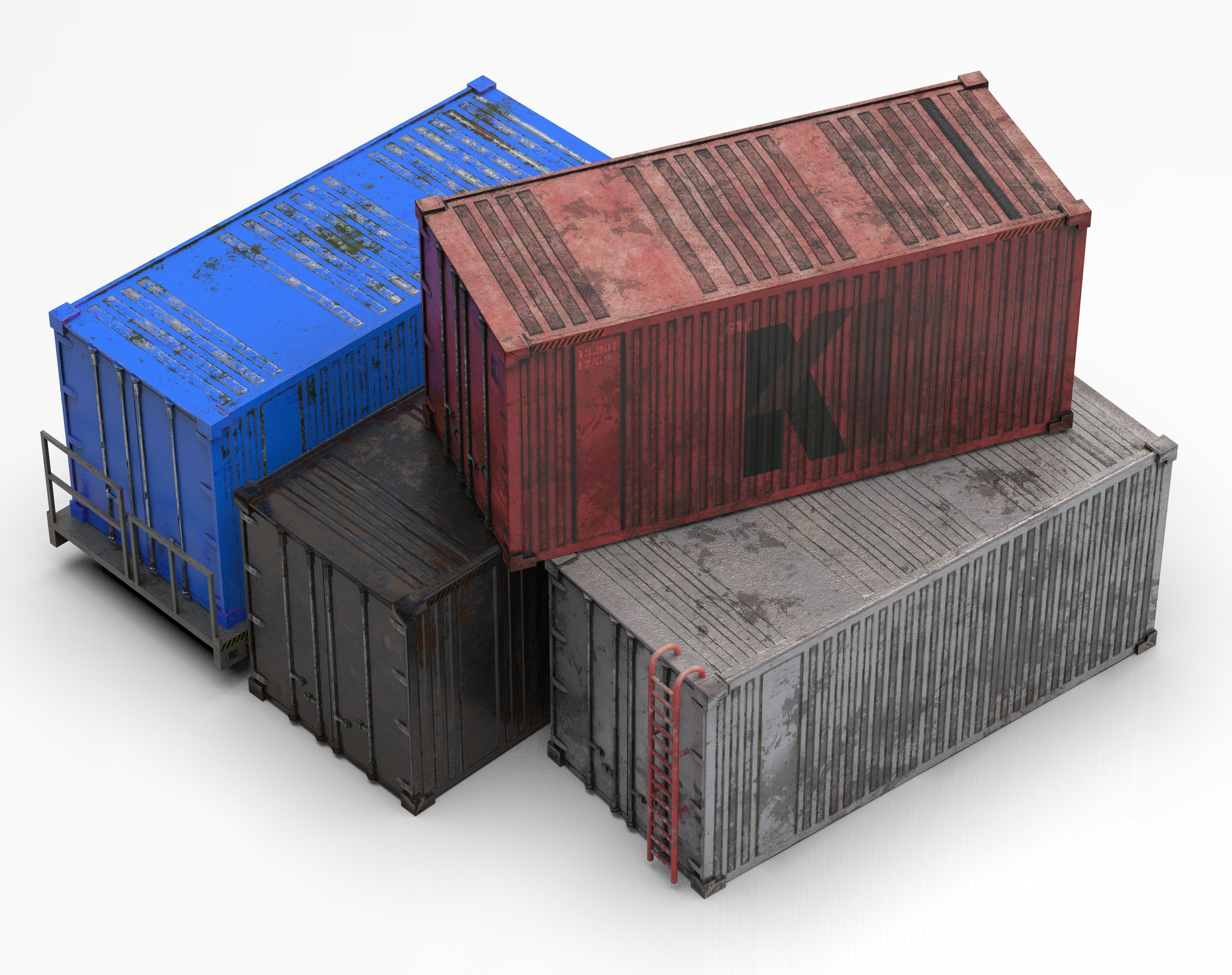 WellCar Container Stair  Low-poly 3D model_4