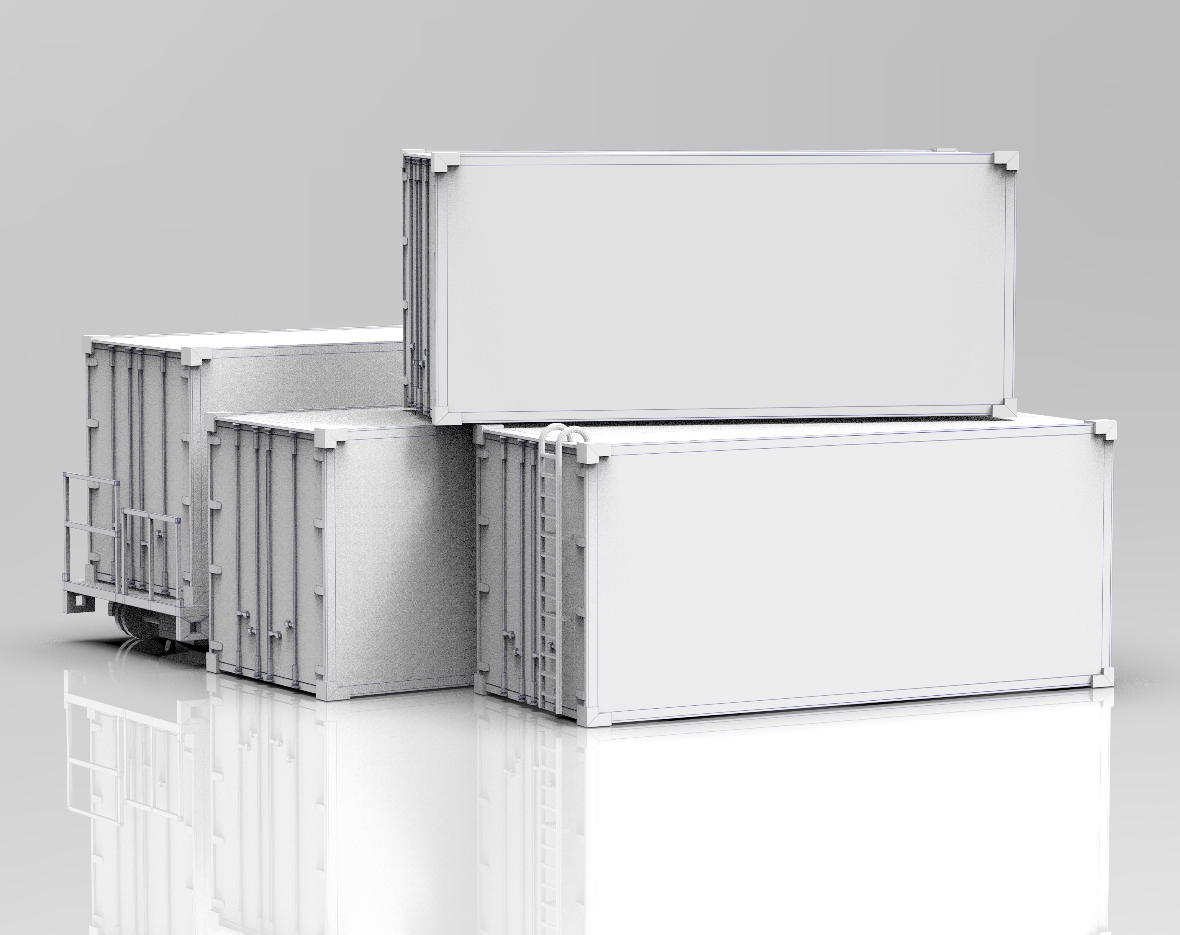 WellCar Container Stair  Low-poly 3D model_7