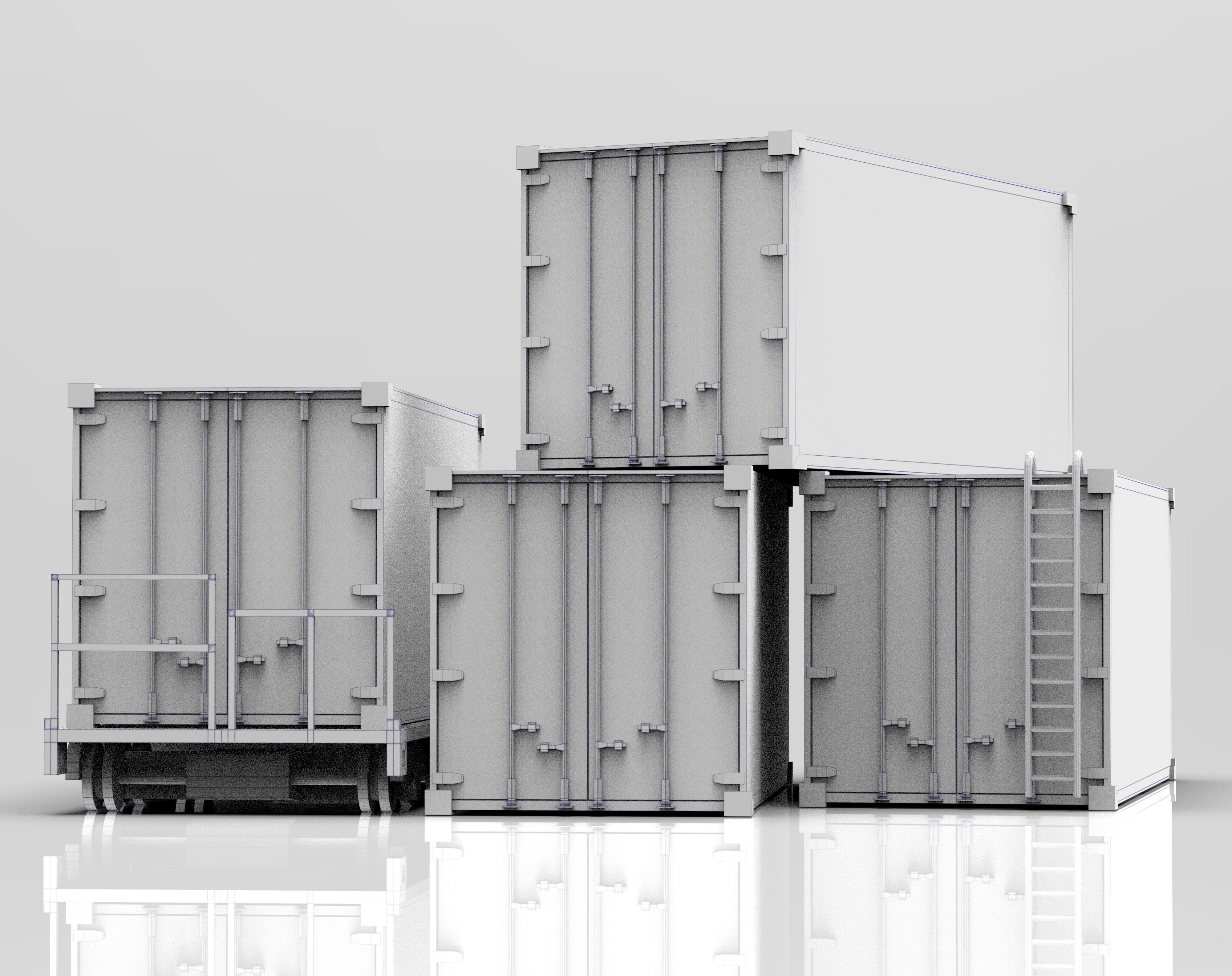 WellCar Container Stair  Low-poly 3D model_1