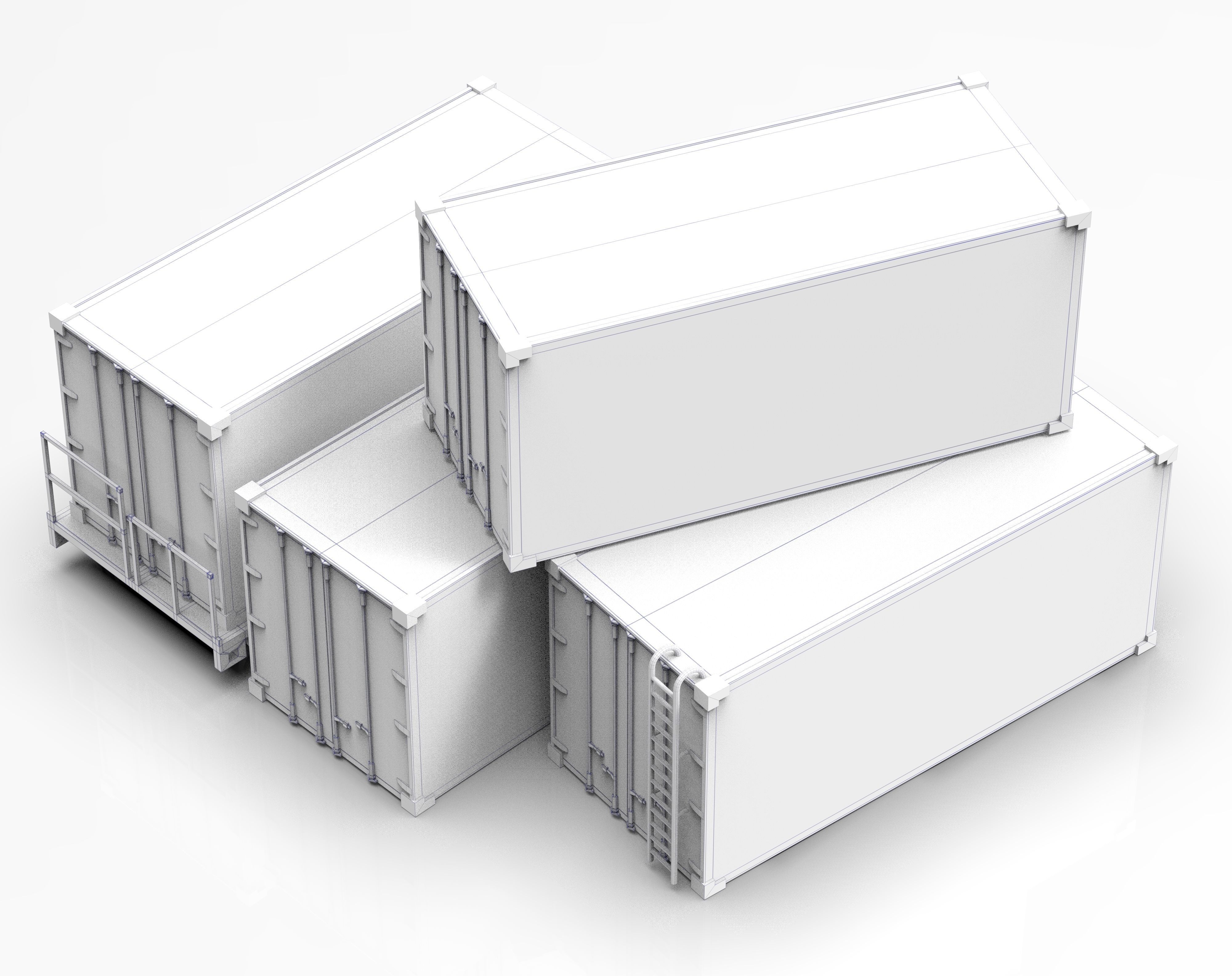 WellCar Container Stair  Low-poly 3D model_5