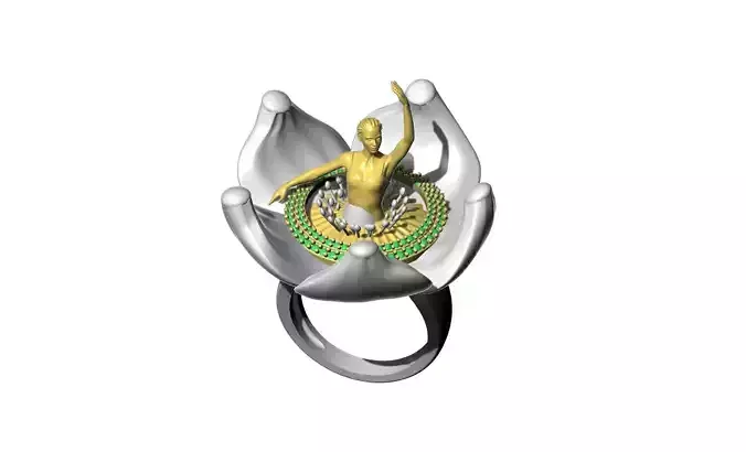 Bale Dancing Girl Ring Design 3D print model