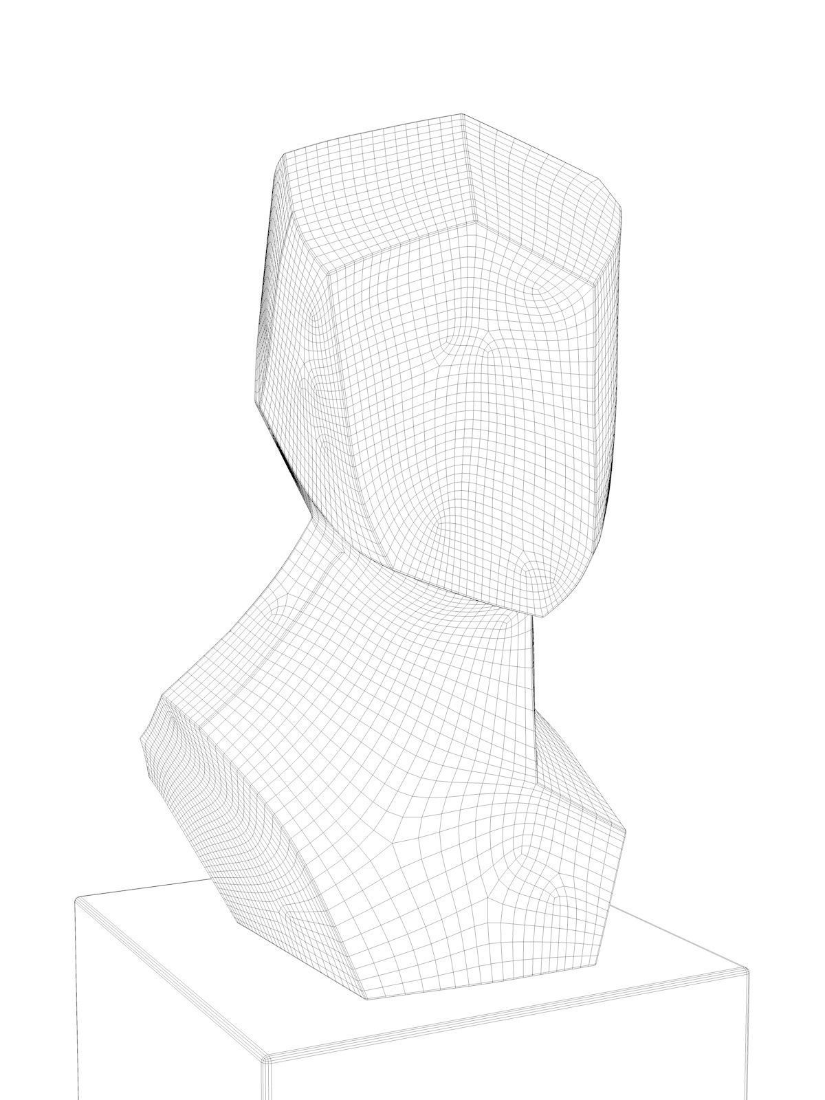 Turning Head I Sculpture 3D model_3