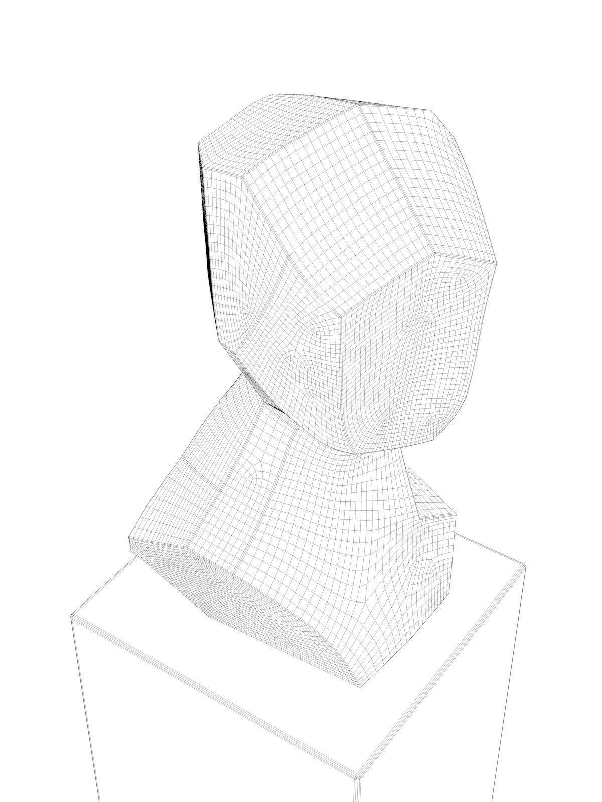 Turning Head I Sculpture 3D model_4