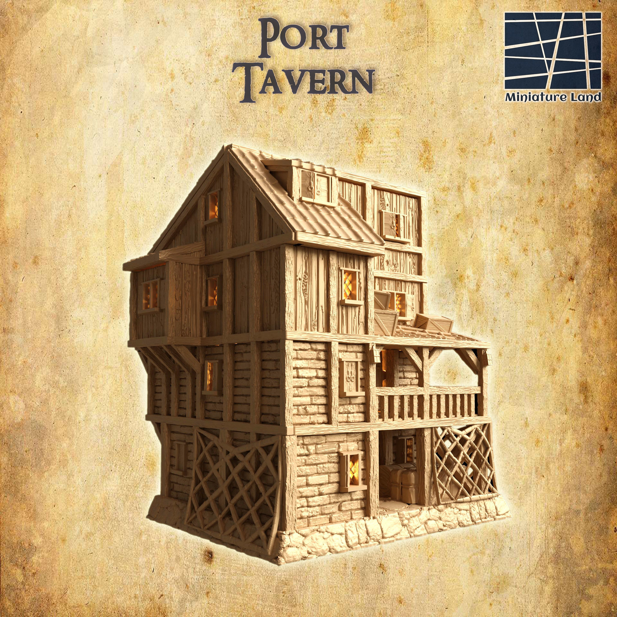 Port Tavern Tabletop Terrain 28 MM 3D print model_2