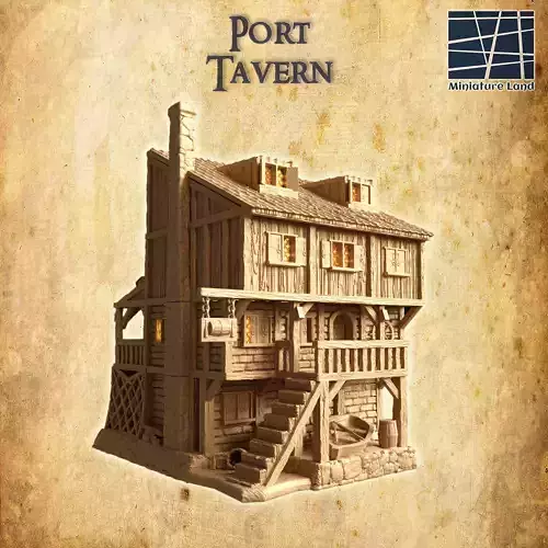 Port Tavern Tabletop Terrain 28 MM 3D print model