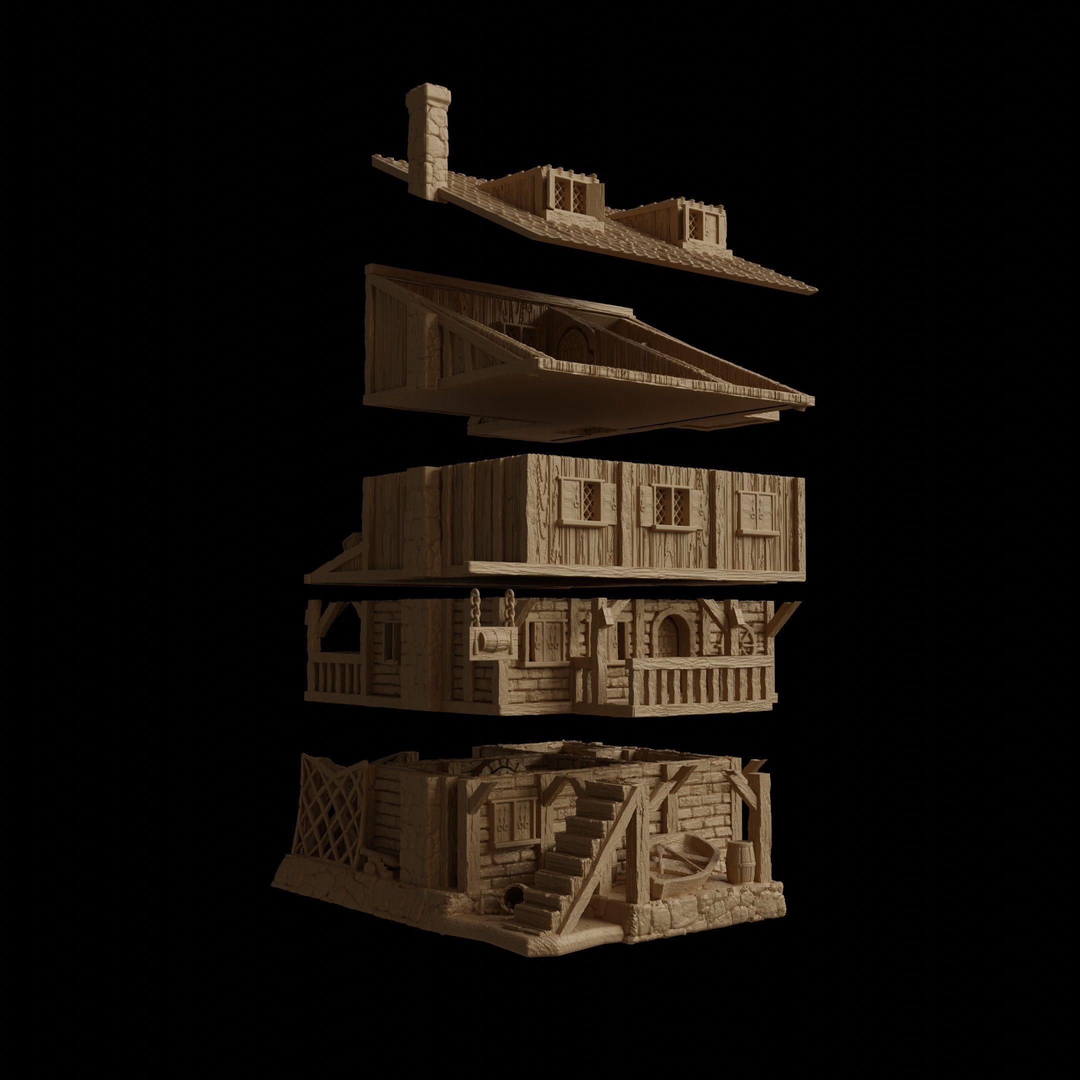 Port Tavern Tabletop Terrain 28 MM 3D print model_11