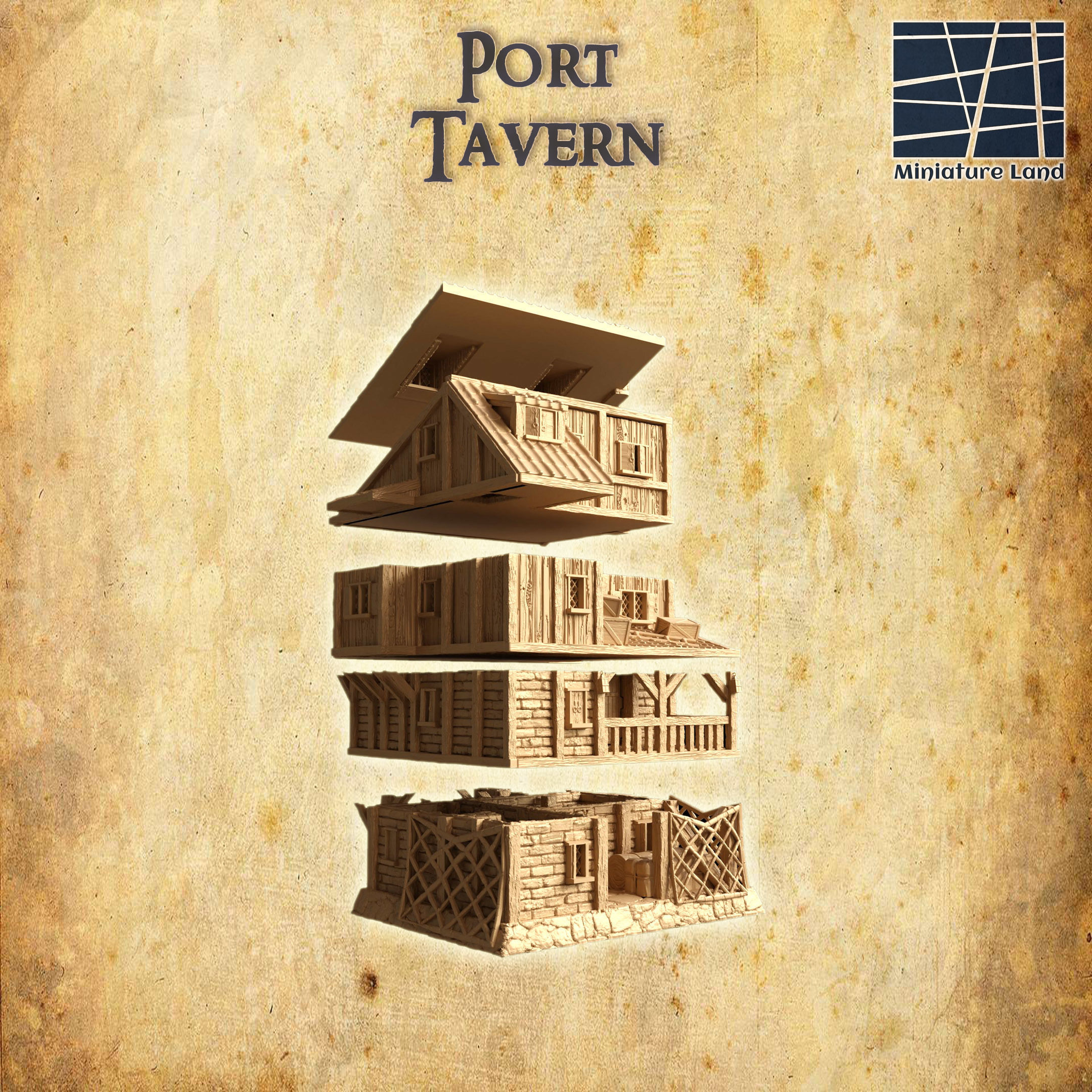 Port Tavern Tabletop Terrain 28 MM 3D print model_5