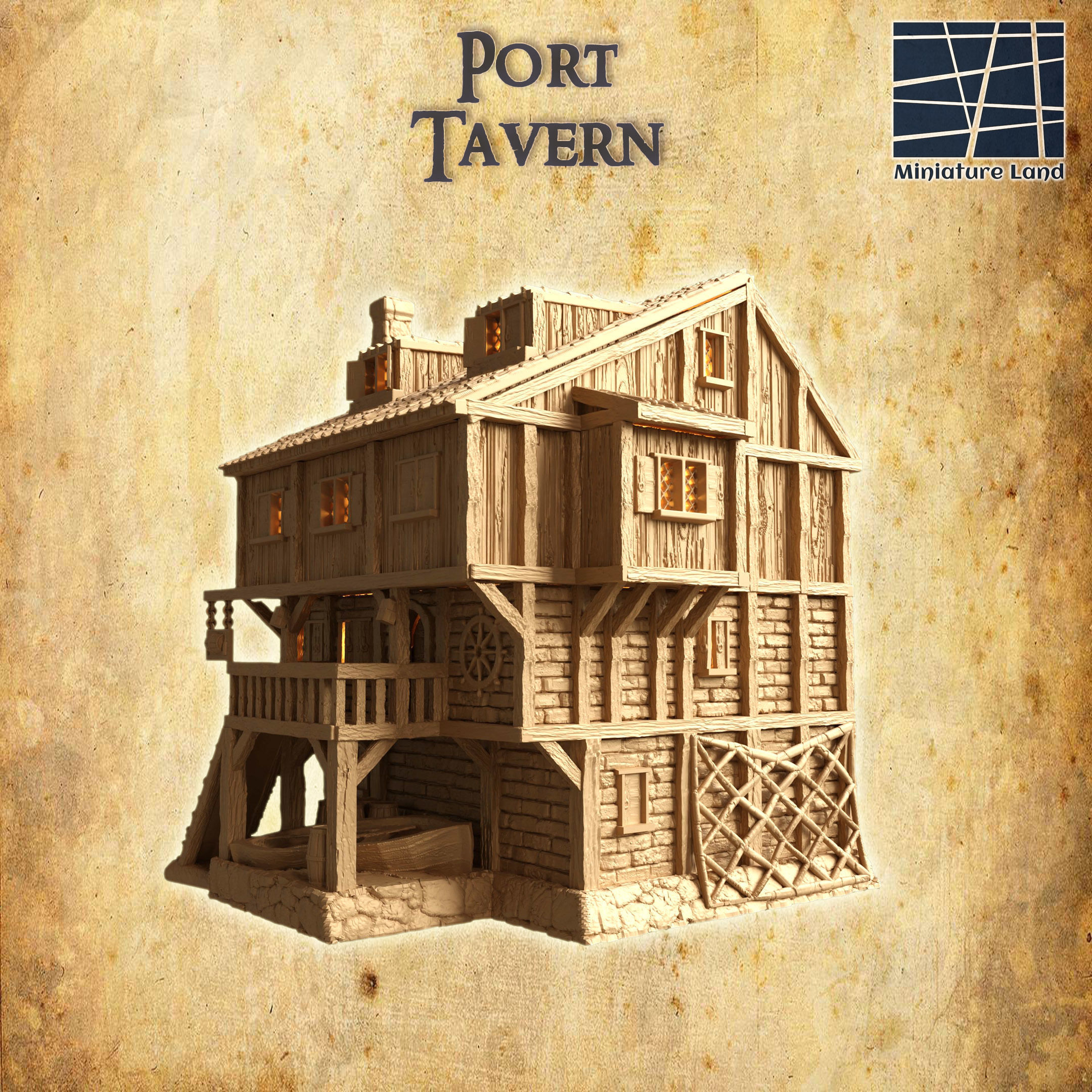 Port Tavern Tabletop Terrain 28 MM 3D print model_3