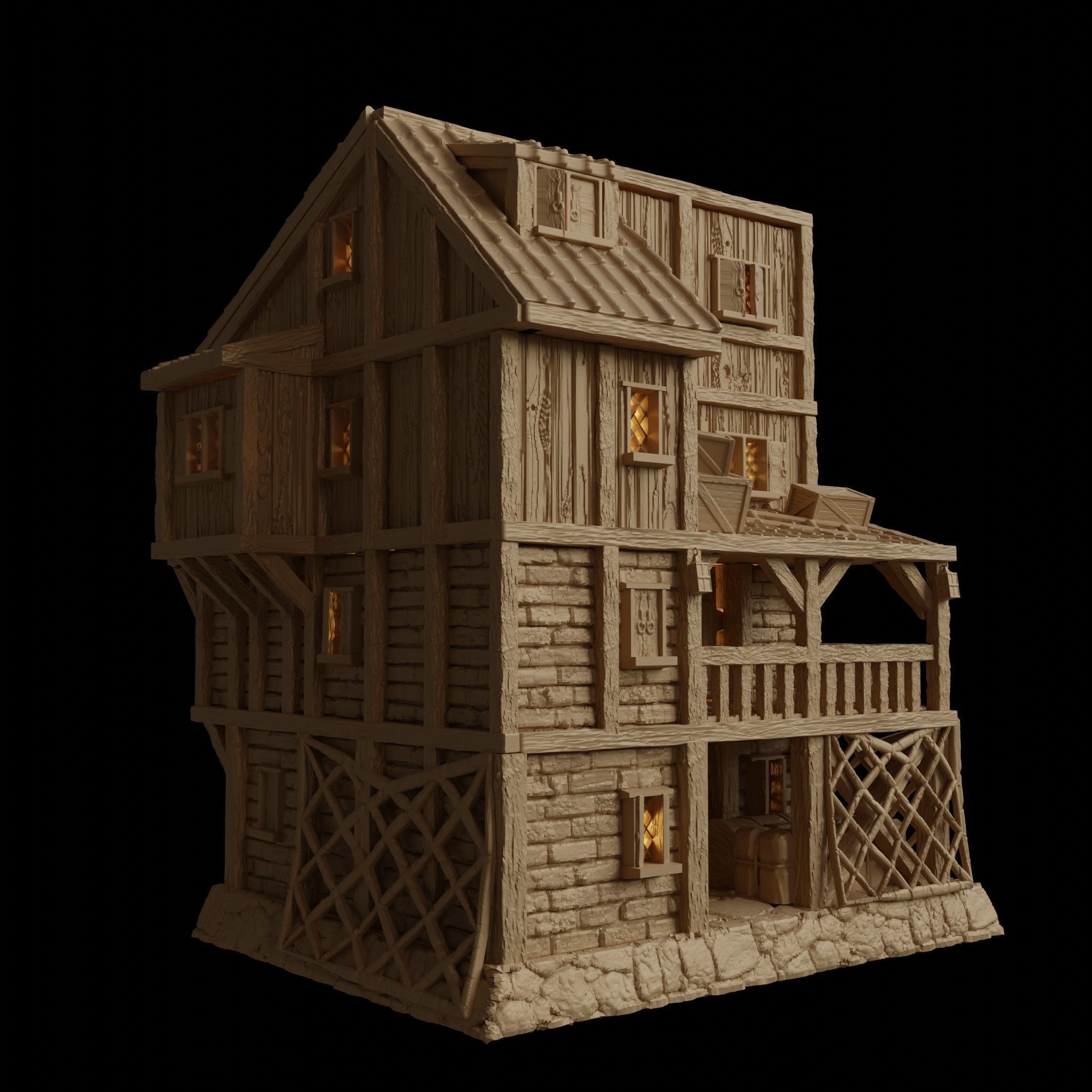 Port Tavern Tabletop Terrain 28 MM 3D print model_9