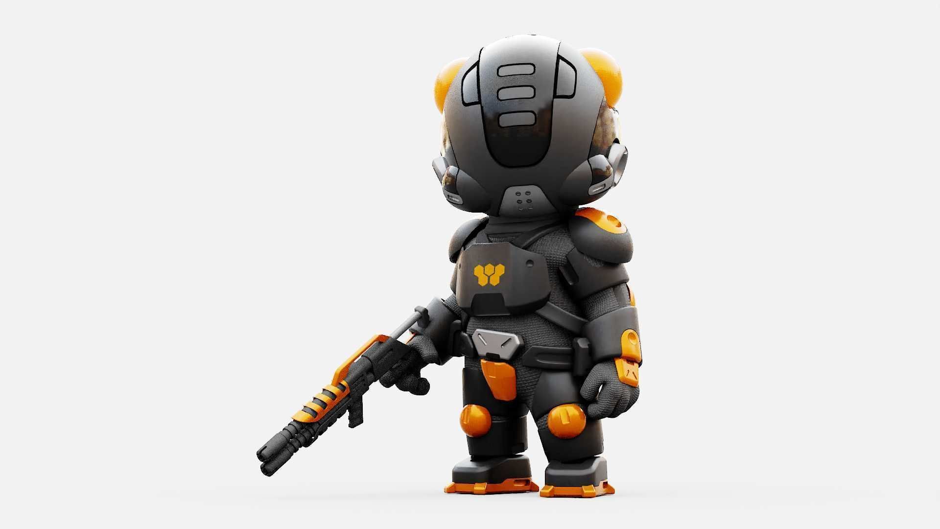 TOON TROOPER ALIENWARE RIGGED 3D model_2