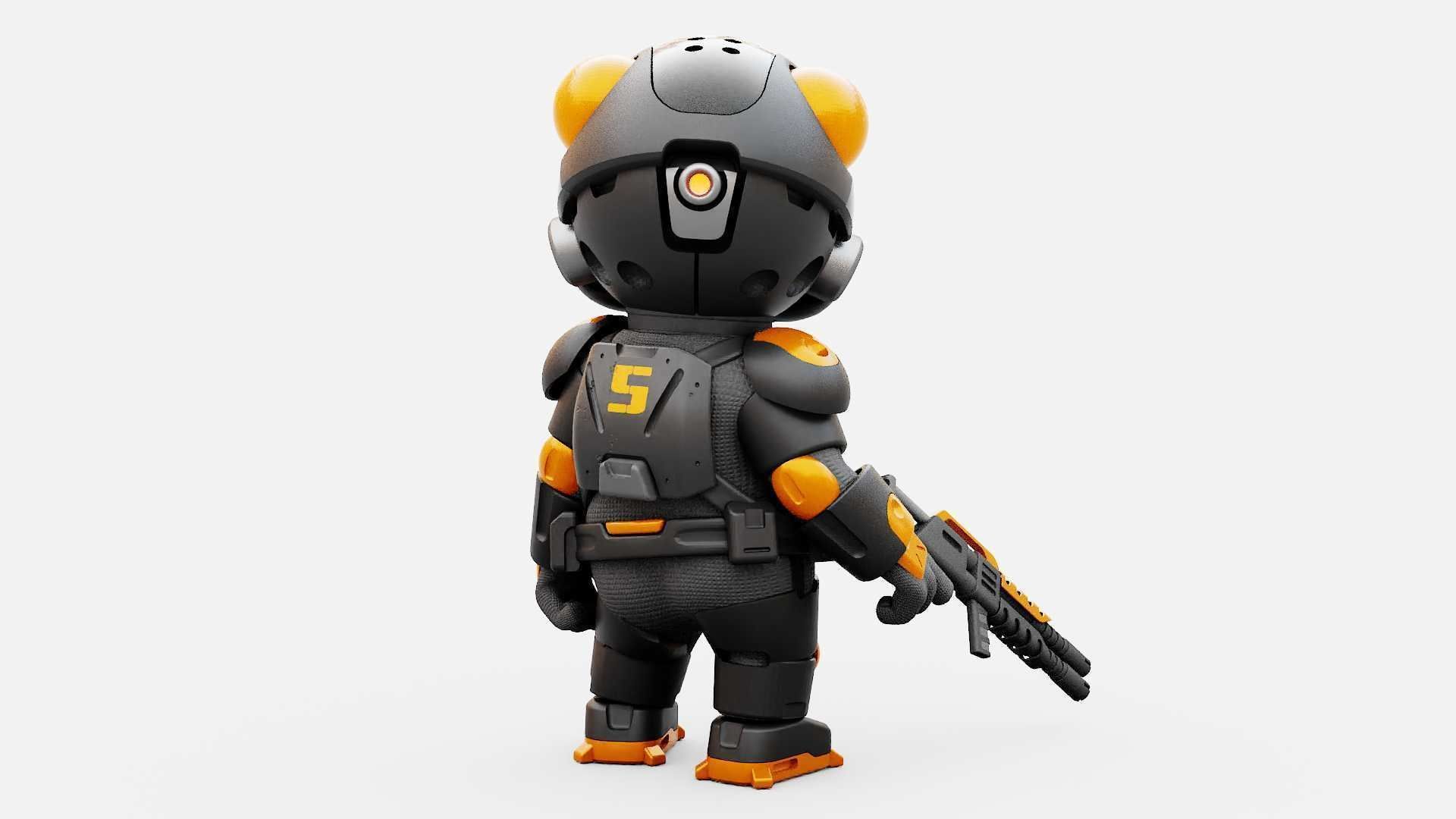 TOON TROOPER ALIENWARE RIGGED 3D model_11