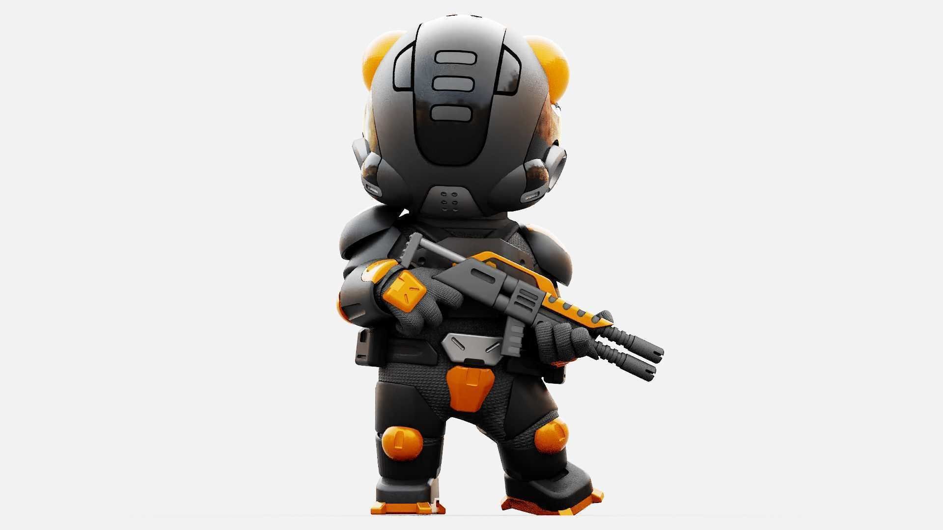 TOON TROOPER ALIENWARE RIGGED 3D model_28