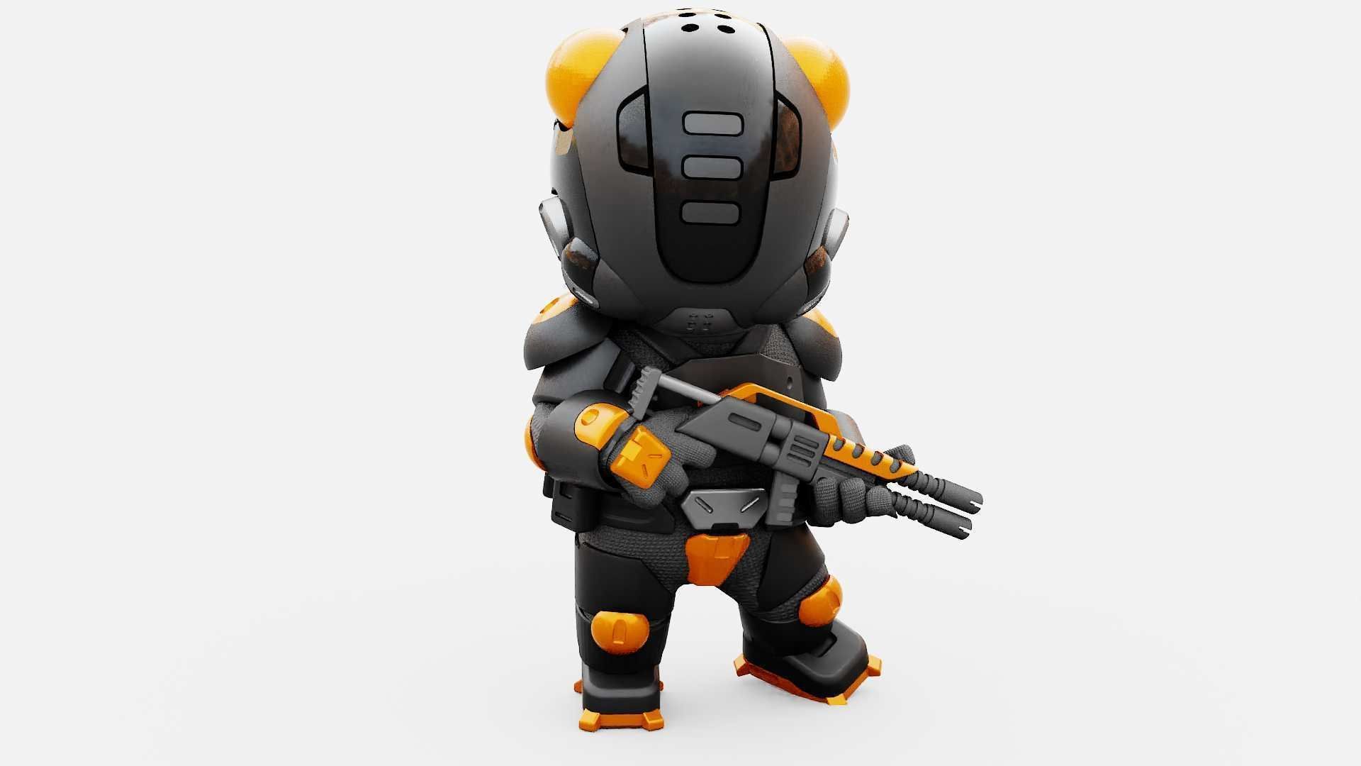 TOON TROOPER ALIENWARE RIGGED 3D model_20