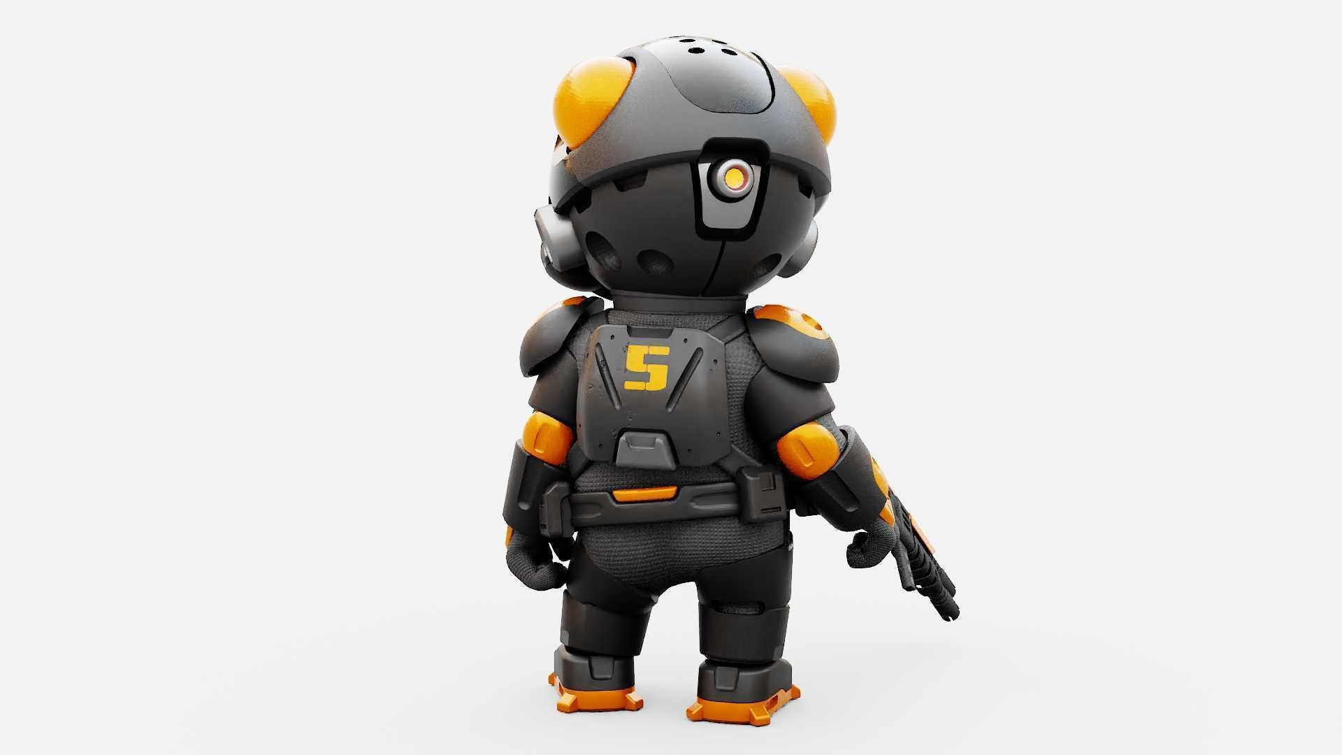 TOON TROOPER ALIENWARE RIGGED 3D model_12