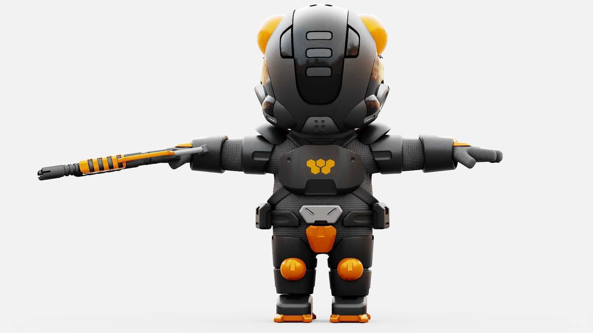 TOON TROOPER ALIENWARE RIGGED 3D model_29