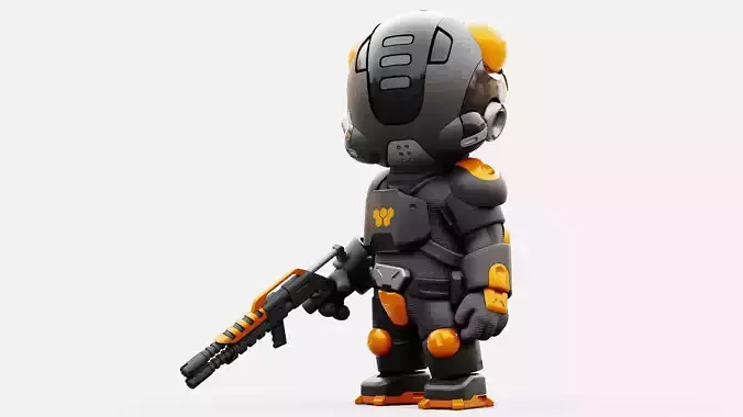 TOON  TROOPER ALIENWARE  RIGGED 3D model