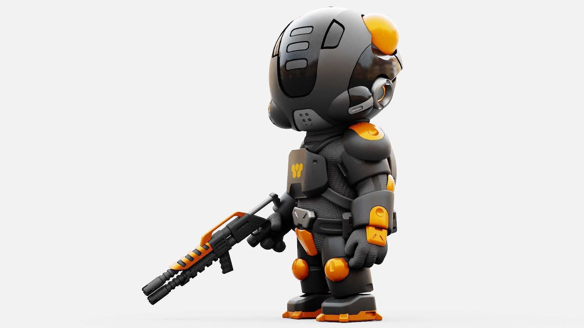 TOON TROOPER ALIENWARE RIGGED 3D model_1