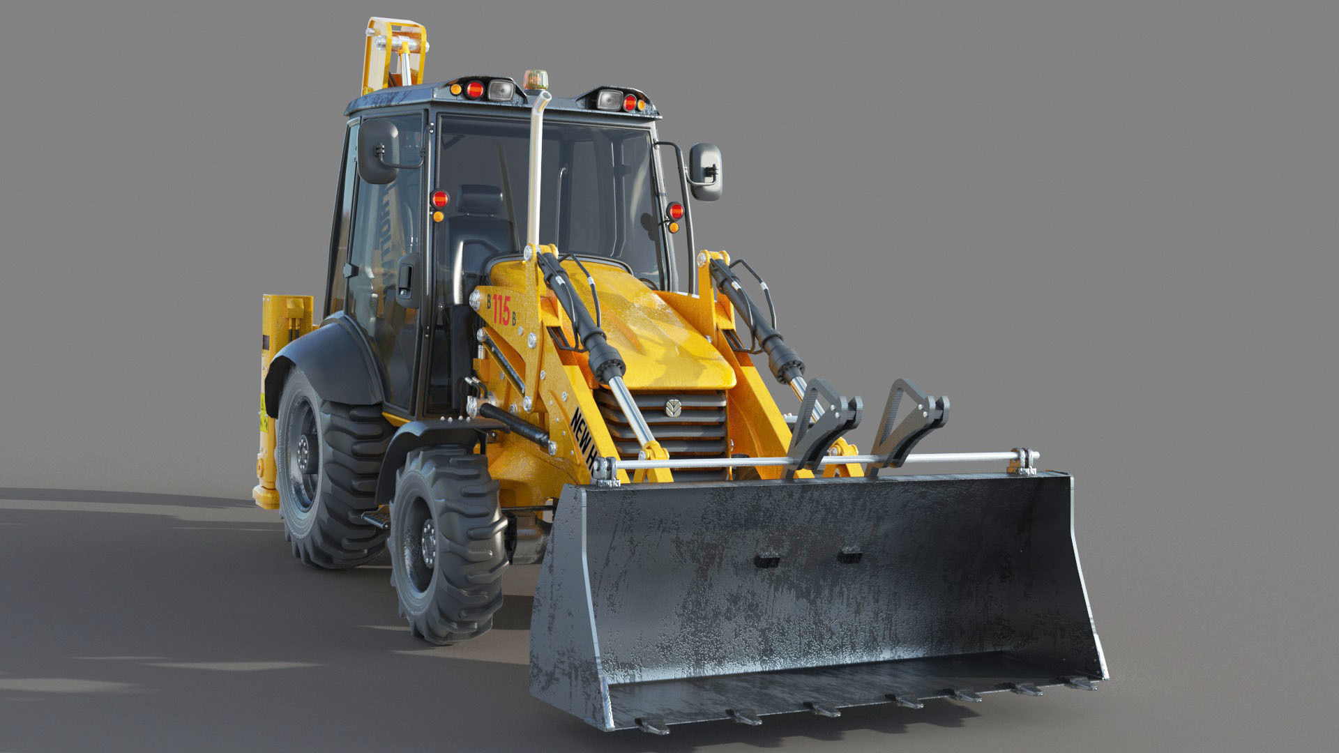 New Holland B115B Backhoe Loader 3D model_3