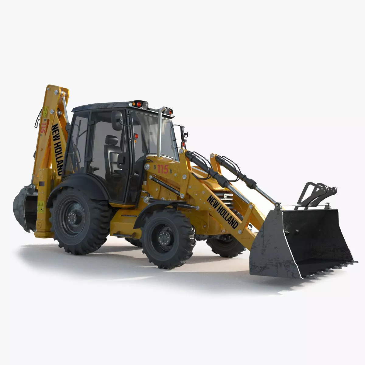 New Holland B115B Backhoe Loader 3D model_0