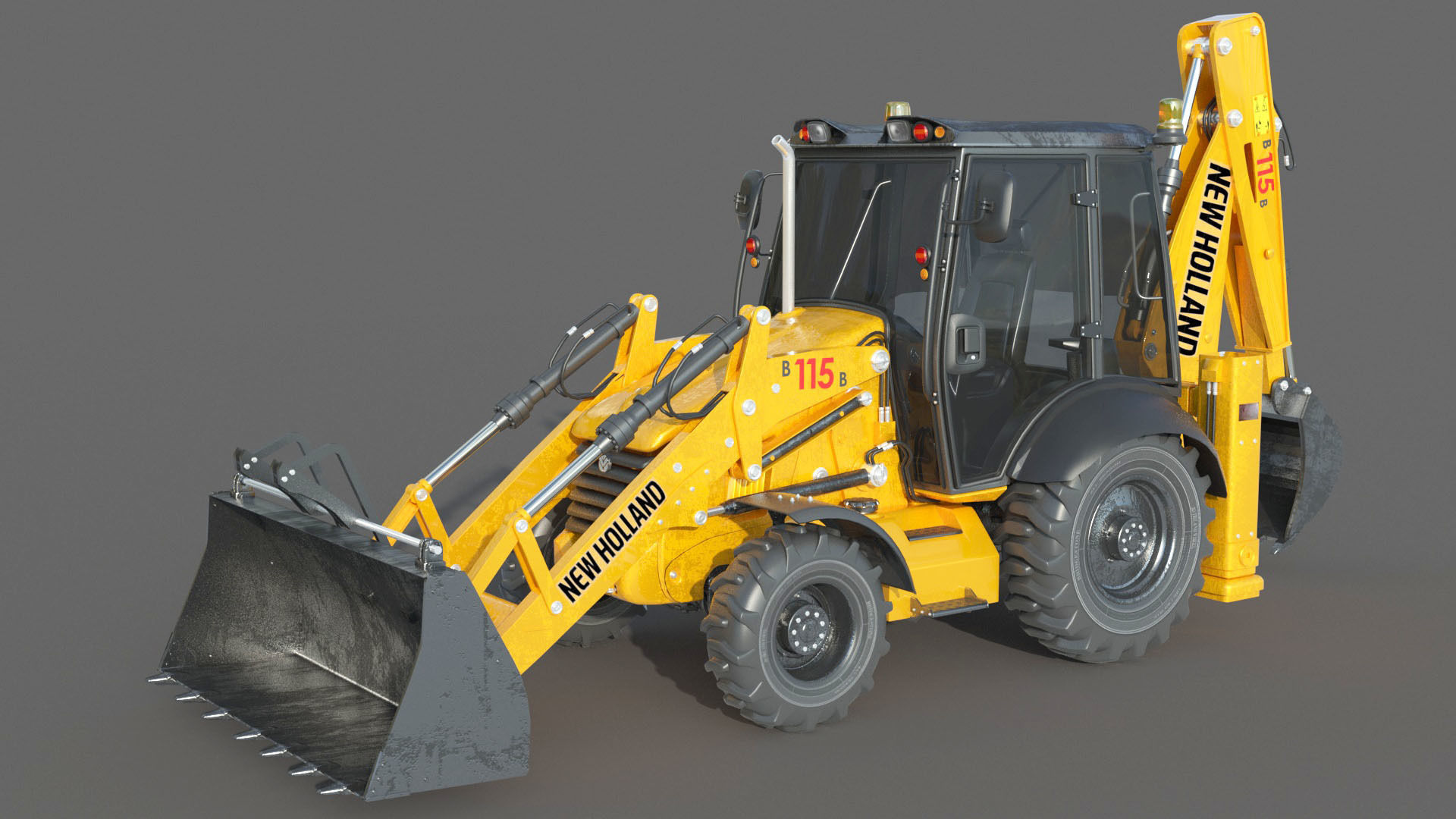 New Holland B115B Backhoe Loader 3D model_4