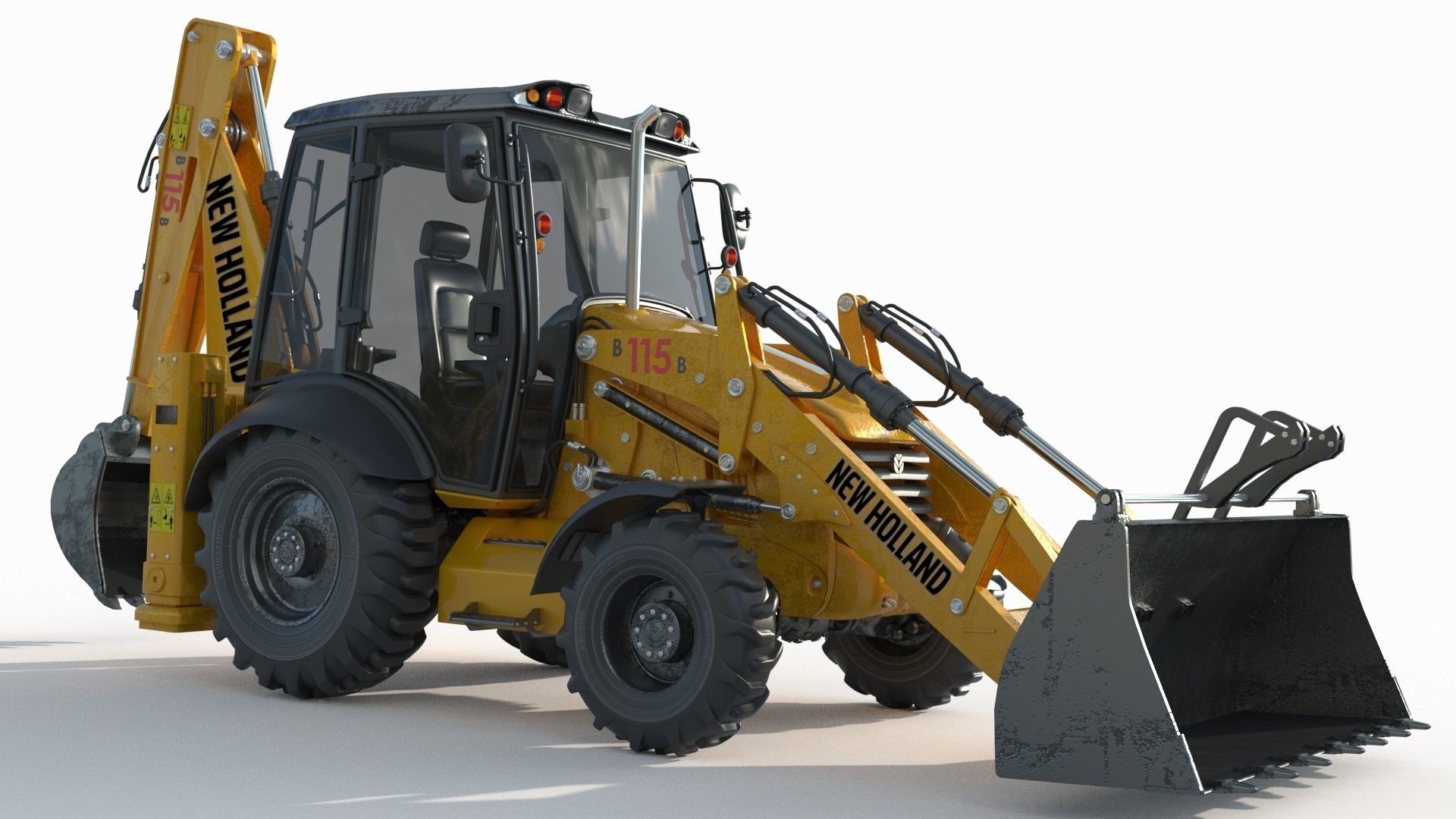 New Holland B115B Backhoe Loader 3D model_1