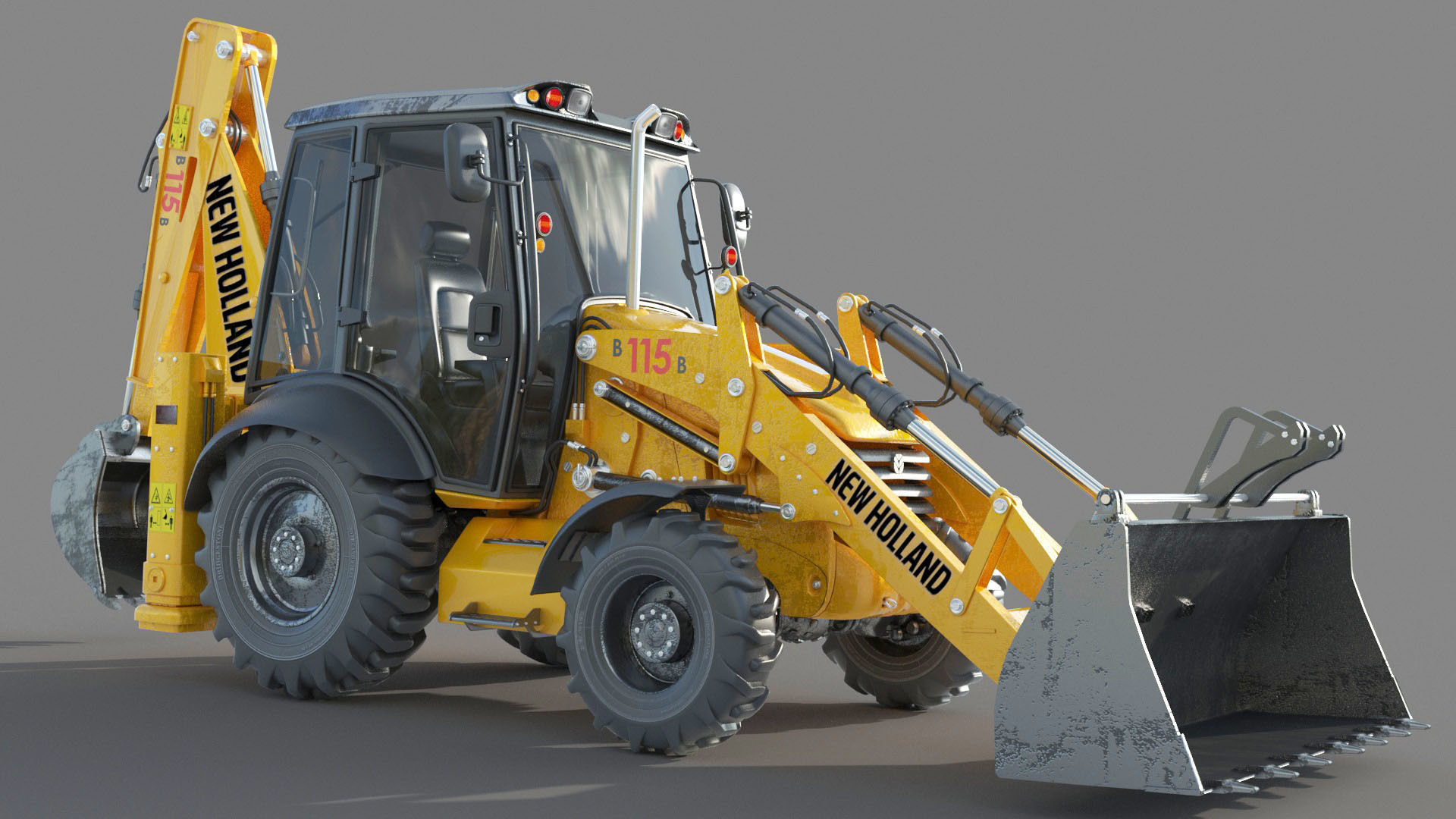 New Holland B115B Backhoe Loader 3D model_2