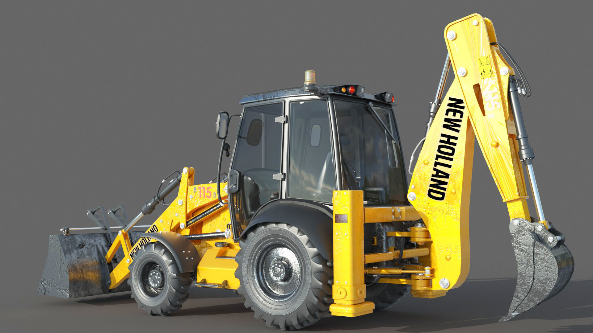 New Holland B115B Backhoe Loader 3D model_5