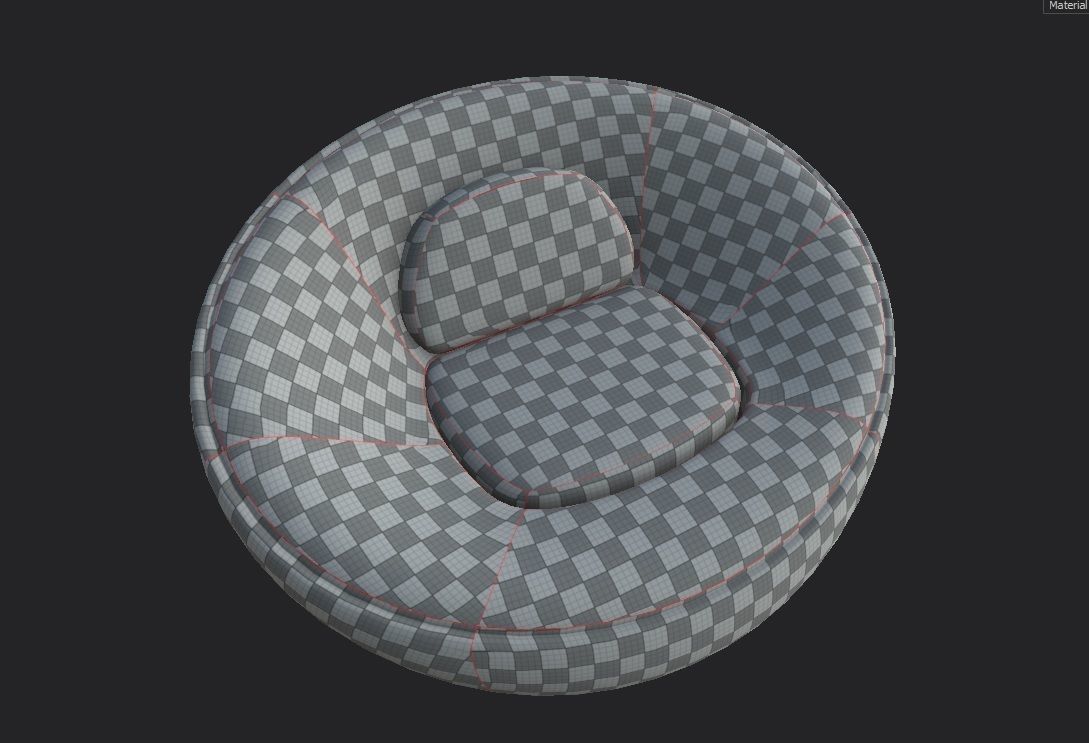 BeanBag Chair  02 Low-poly 3D model_3