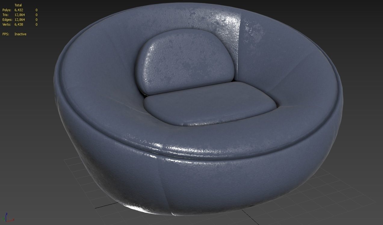 BeanBag Chair  02 Low-poly 3D model_2