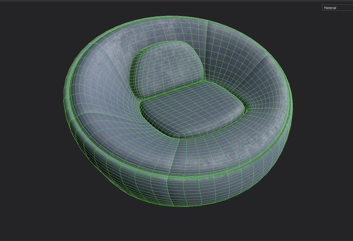 BeanBag Chair  02 Low-poly 3D model_1
