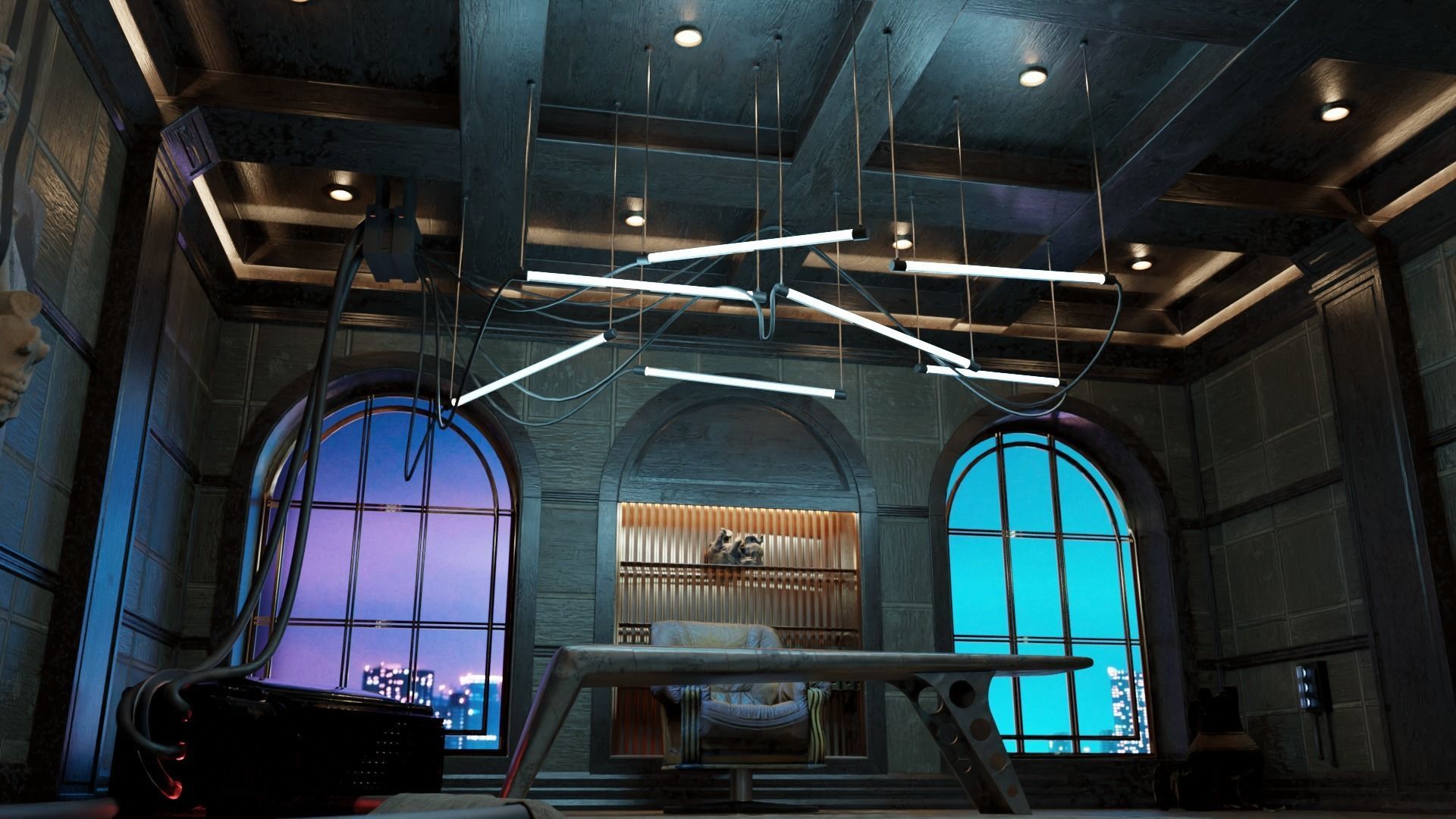 Retro Cyberpunk Apartment Scene v11 3D model_3