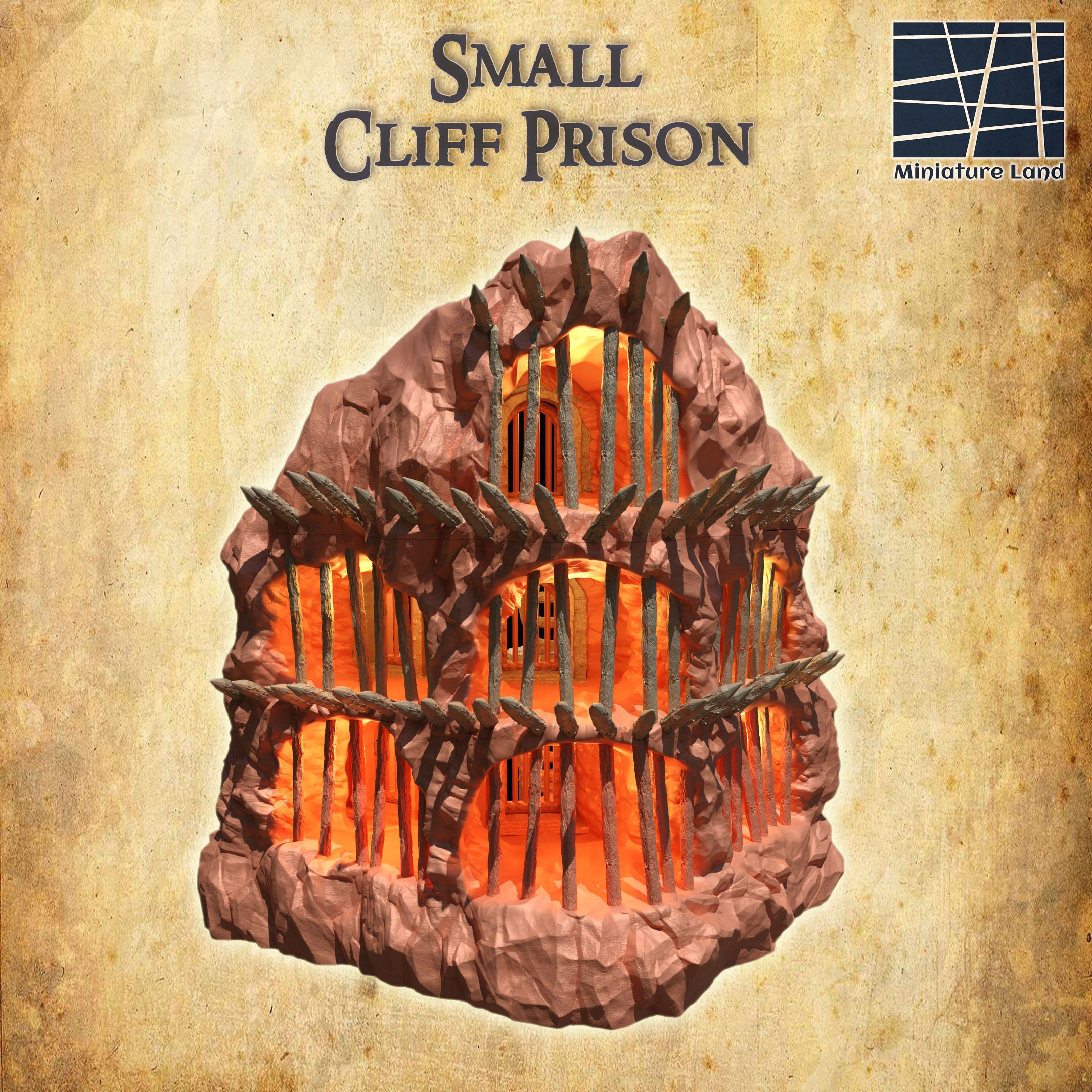 Old Cliff Prison Tabletop Terrain 28 MM 3D print model_4