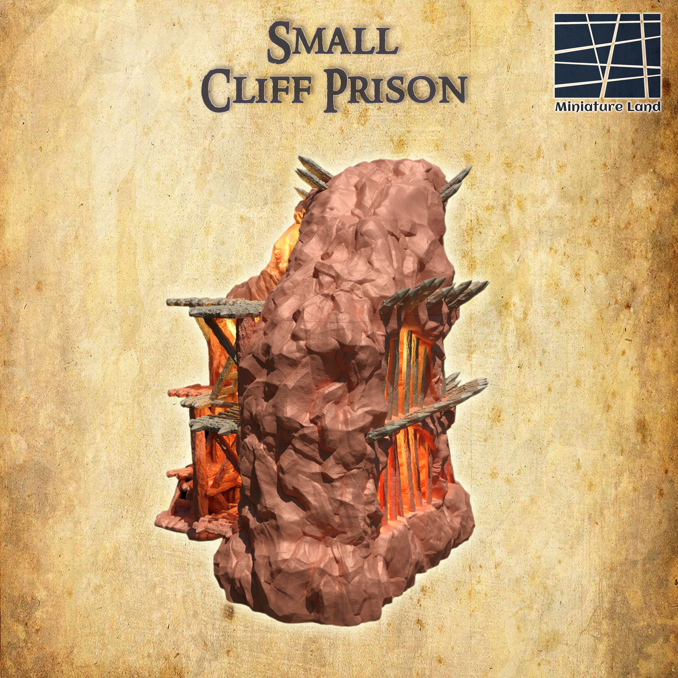 Old Cliff Prison Tabletop Terrain 28 MM 3D print model_6