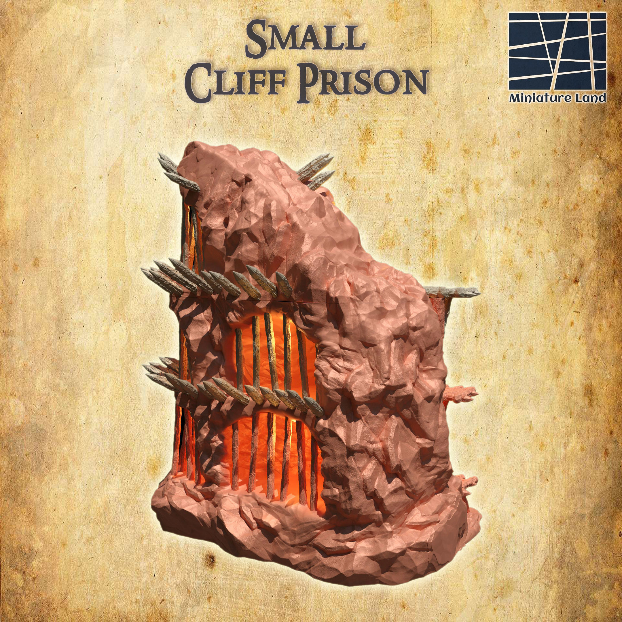 Old Cliff Prison Tabletop Terrain 28 MM 3D print model_2