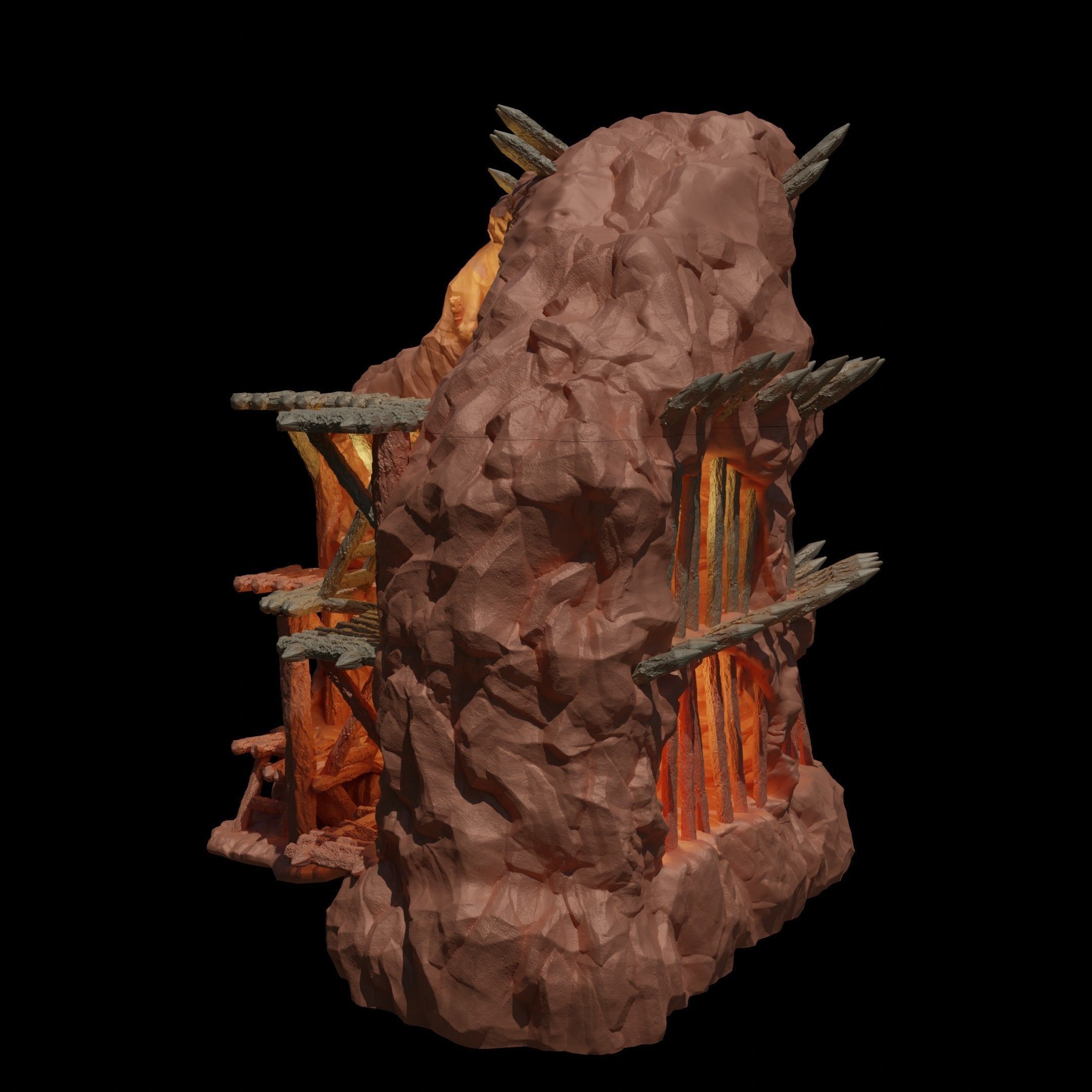 Old Cliff Prison Tabletop Terrain 28 MM 3D print model_7