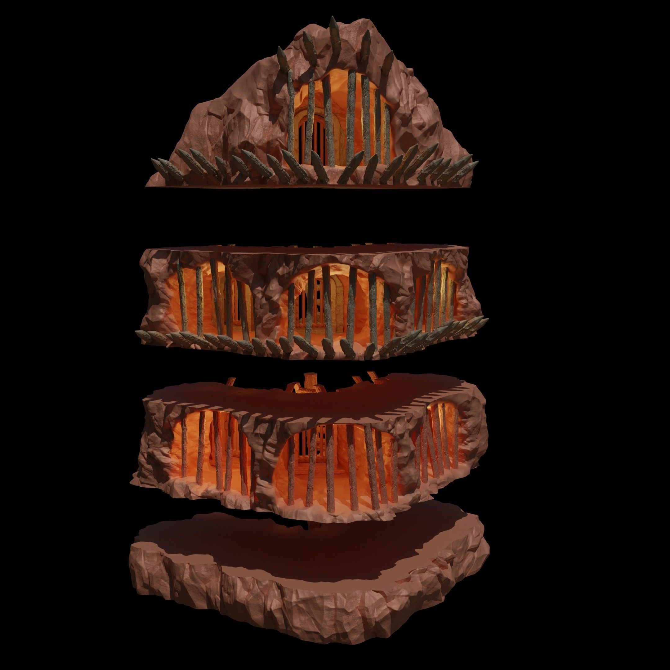 Old Cliff Prison Tabletop Terrain 28 MM 3D print model_10