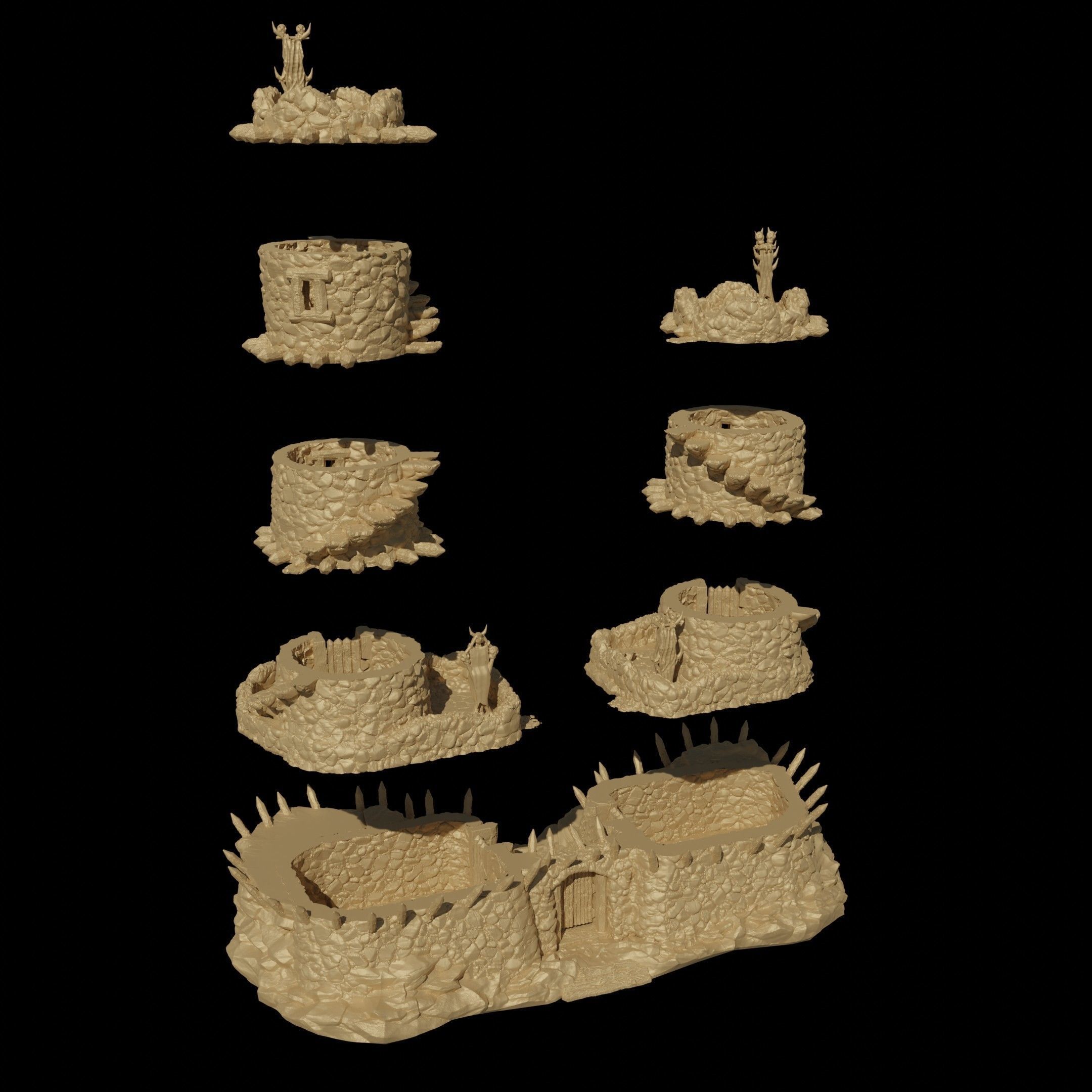 Small Orc Outpost Tabletop Terrain 28 MM 3D print model_10
