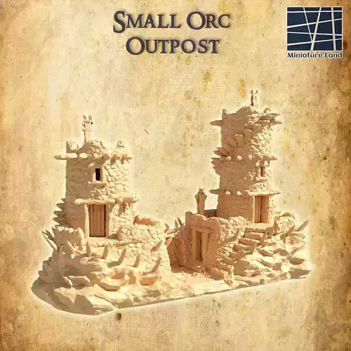 Small Orc Outpost Tabletop Terrain 28 MM