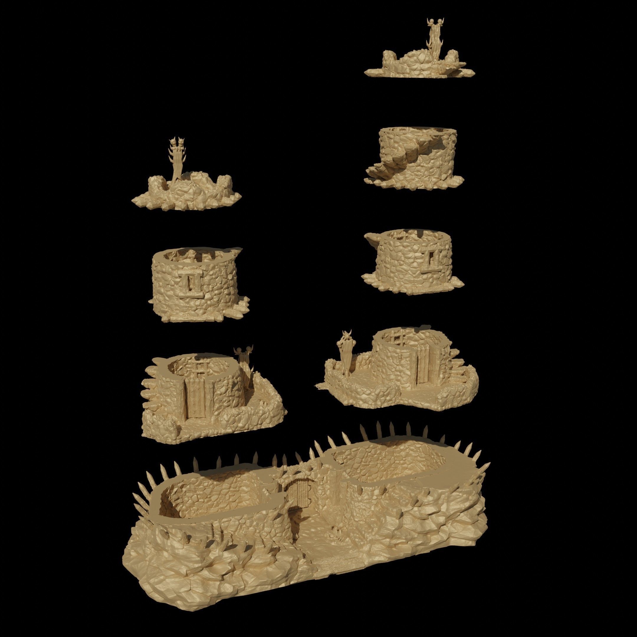 Small Orc Outpost Tabletop Terrain 28 MM 3D print model_9