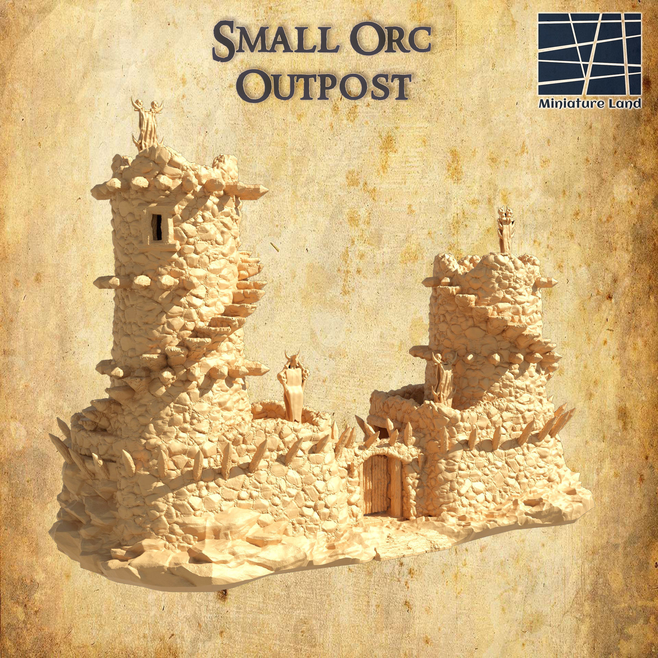 Small Orc Outpost Tabletop Terrain 28 MM 3D print model_2