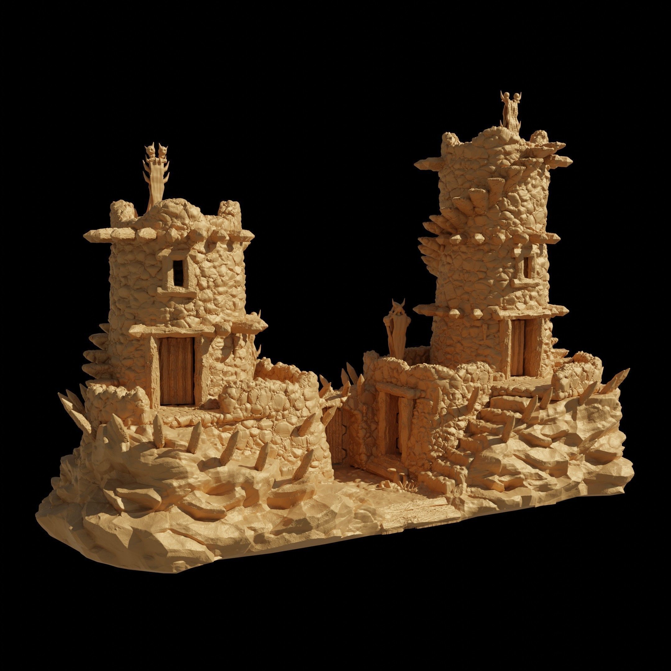Small Orc Outpost Tabletop Terrain 28 MM 3D print model_1