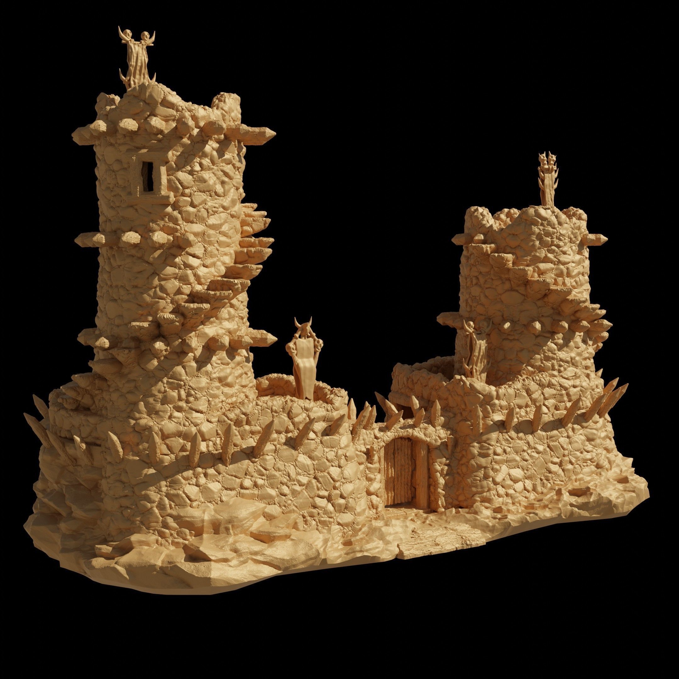Small Orc Outpost Tabletop Terrain 28 MM 3D print model_3