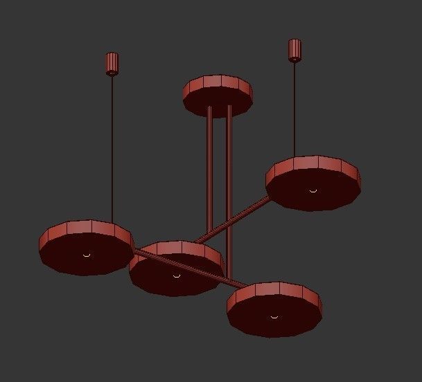 AX354 light fixture with four lights 3D model_3