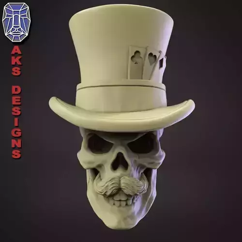 Magician skull v1 Bas relief wall decor