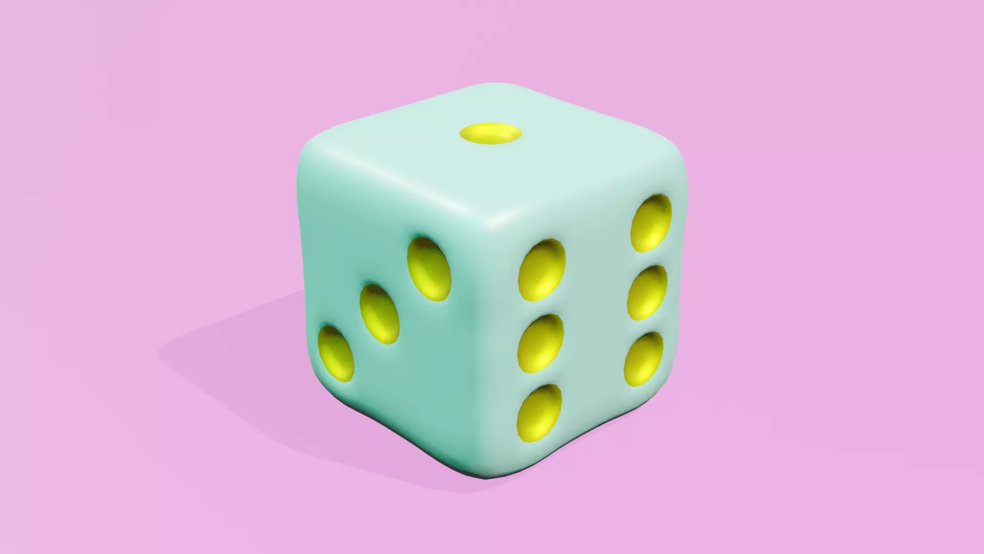 GREEN YELLOW DICE DICE LOW POLY DICE Low-poly 3D model_0
